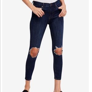 Free People Busted Knee Ripped Skinny Jeans